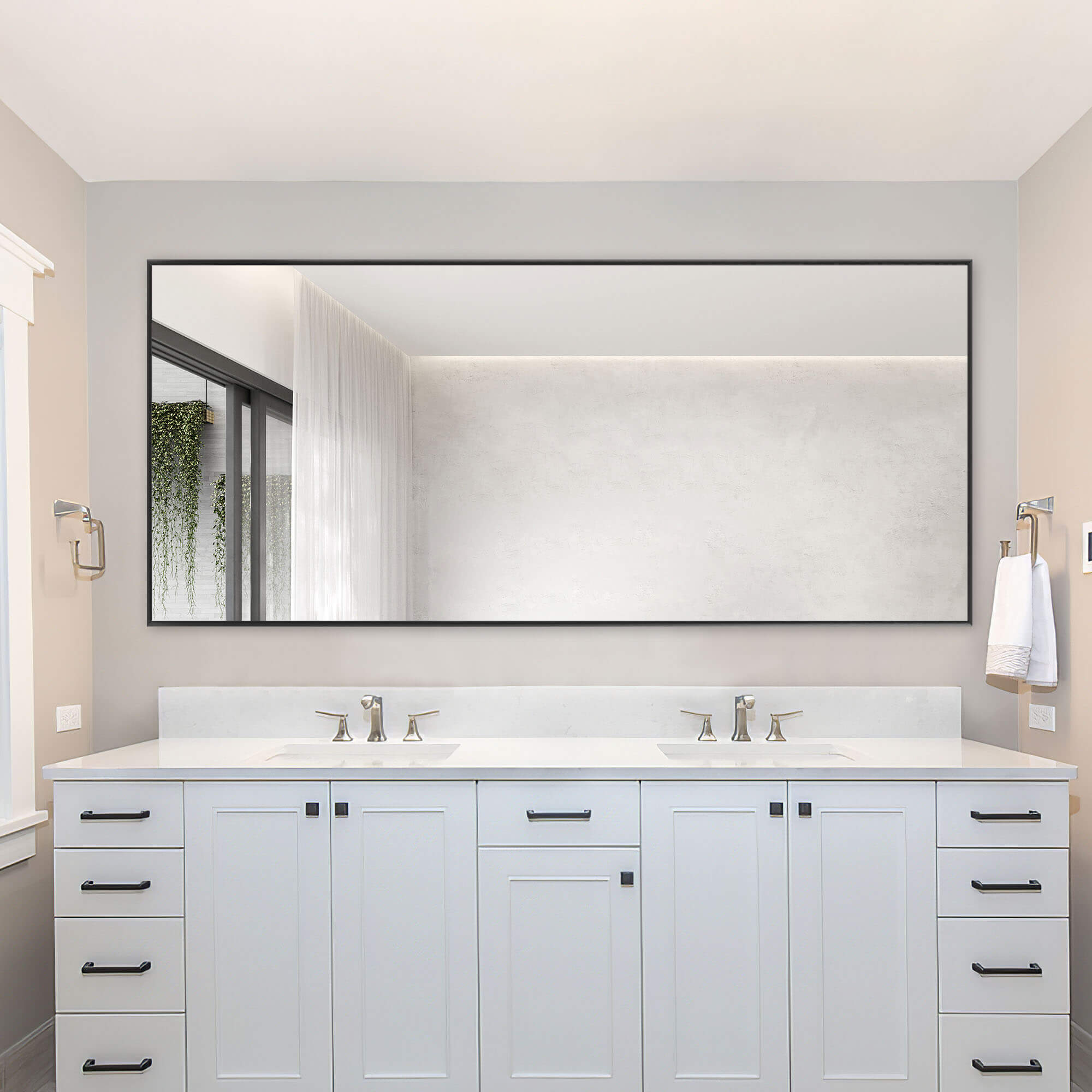 Dorothy-71"x 31.5" Oversized Rectangle Metal Framed Full Length Floor Mirror